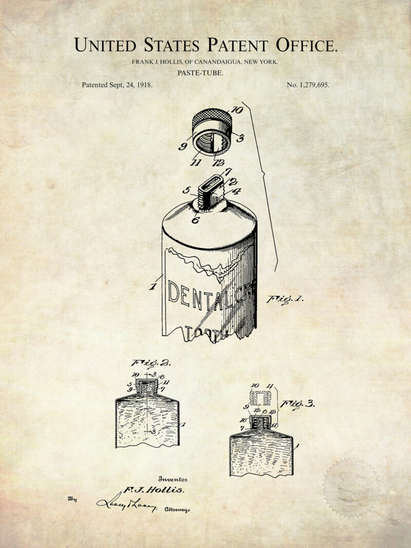 Tooth Paste Tube | 1918 Patent