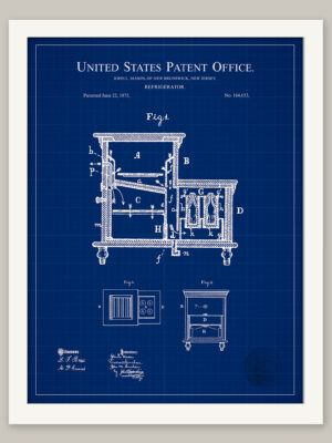 Refrigerator Design | 1875 Patent Print