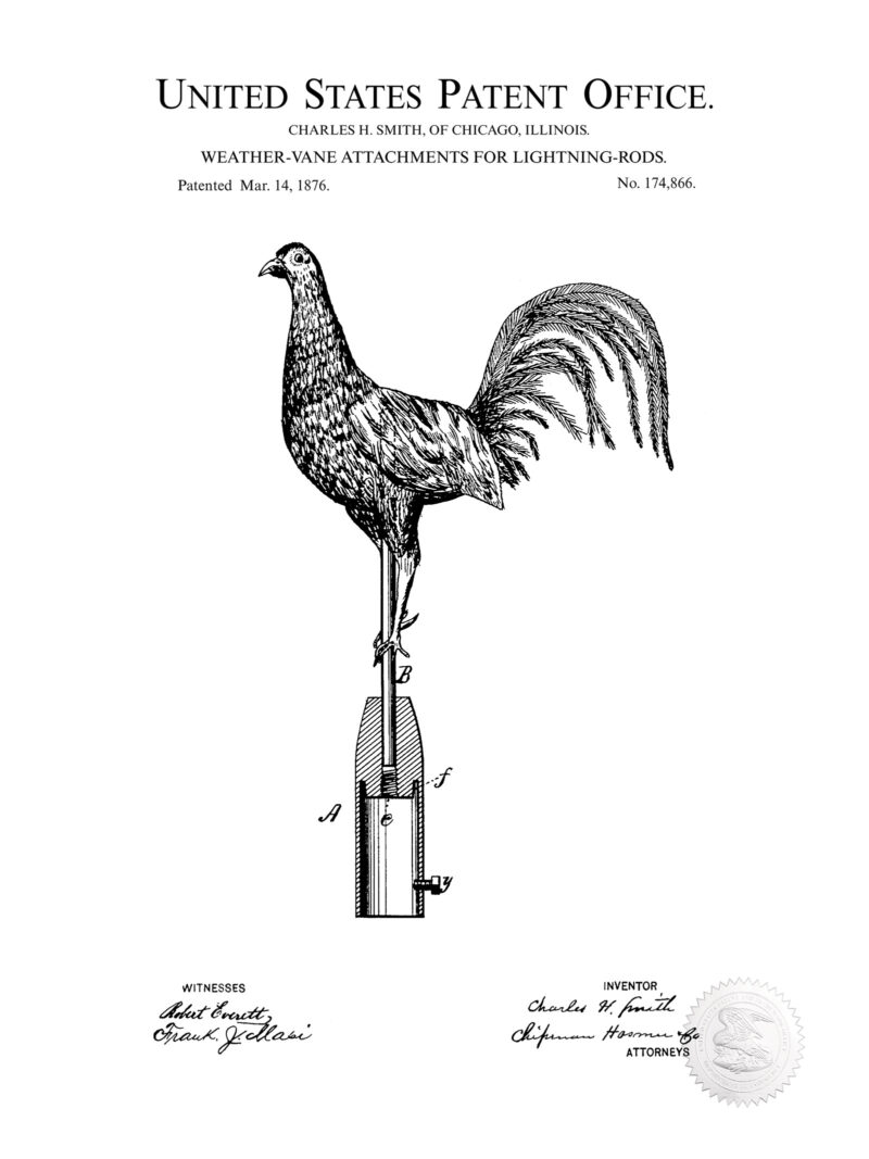 Weather-Vane | 1876 Patent Print