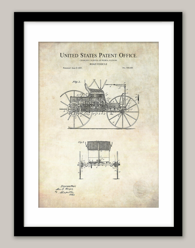 Early Road Vehicle Print | 1895 Patent