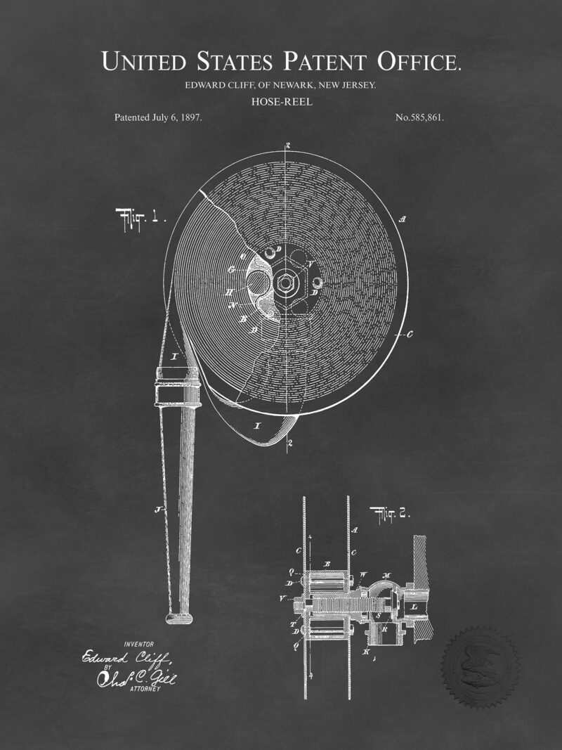 Firehose Design | 1897 Patent Print