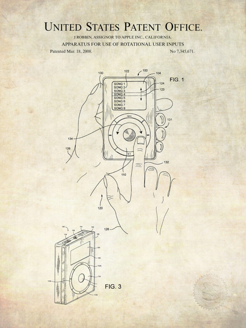 Early MP3 Player Design | 2008 Apple Patent