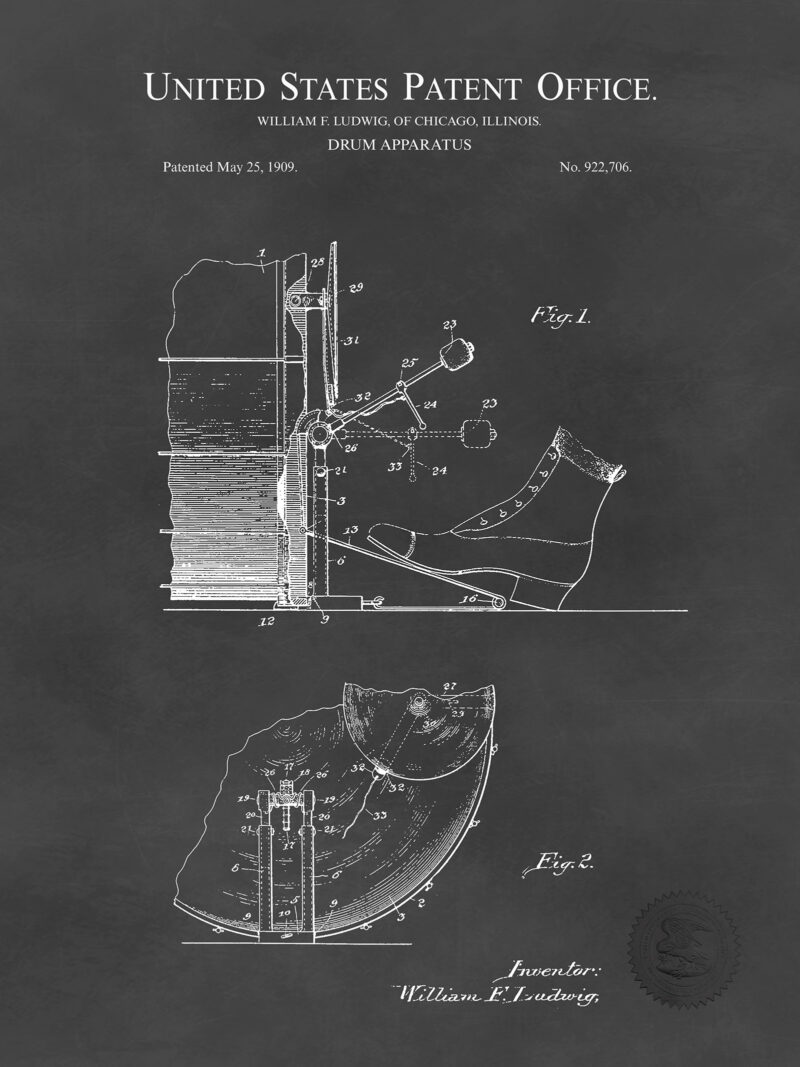 Drum Design | 1909 Patent Print