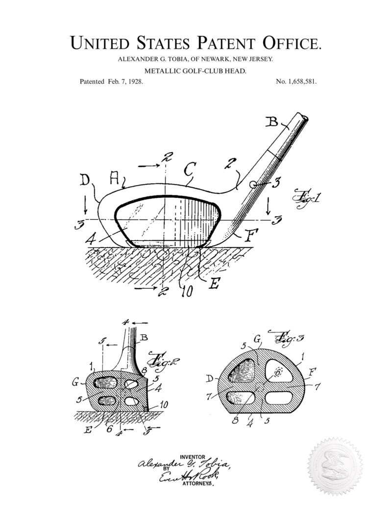Metallic Golf Club | 1927 Patent