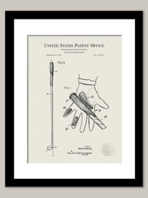 Golf Club & Glove Print | 1970 Patent