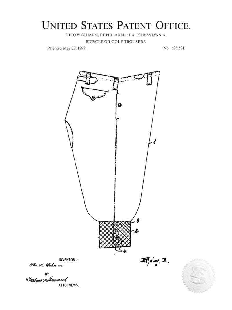 Golf Pants Print | 1902 Patent