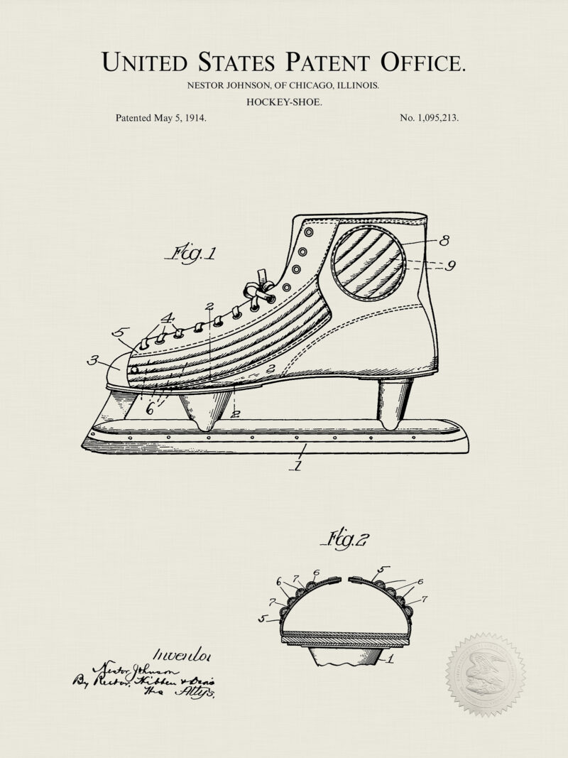 Classic Hockey Decor | Vintage Patents
