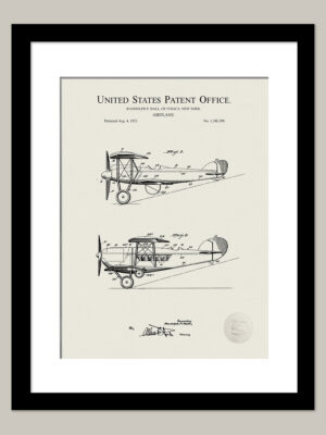 Antique Biplane Print | 1925 Patent