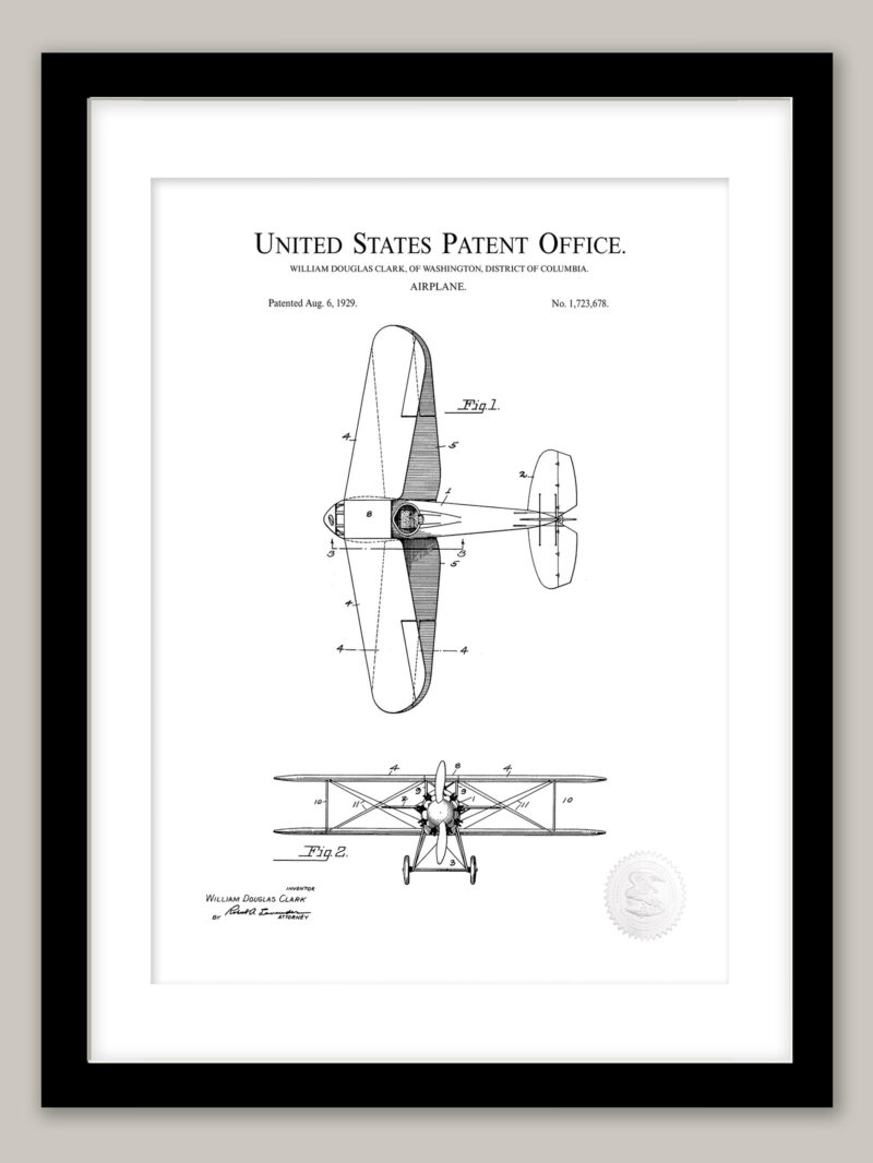 Vintage Biplane - 1929 Aircraft Patent