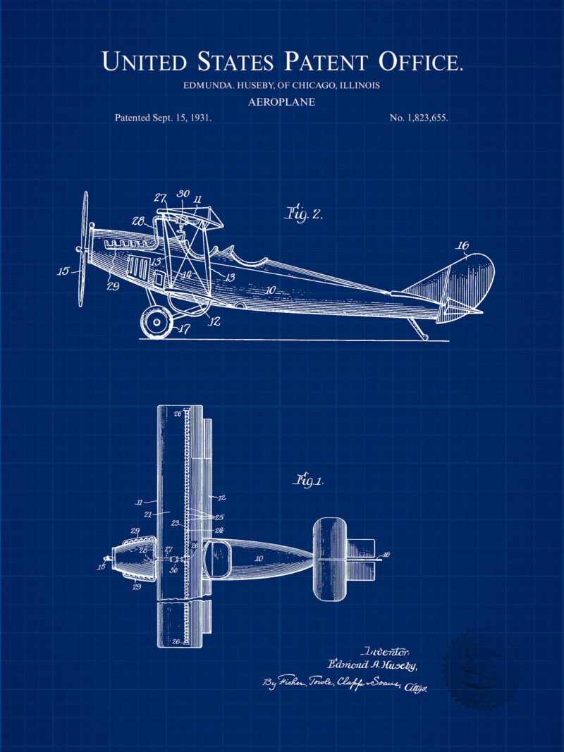 Vintage Airplane | 1931 Patent Print