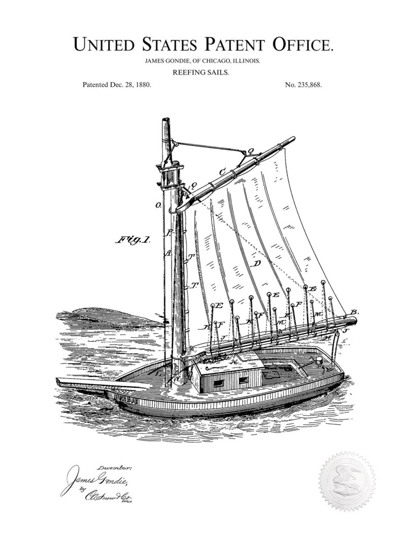 Reefing Sails Design | 1880 Patent