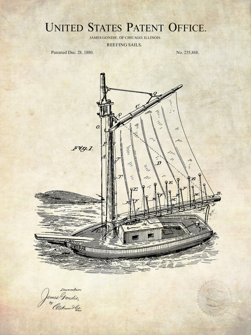 Reefing Sails Design | 1880 Patent