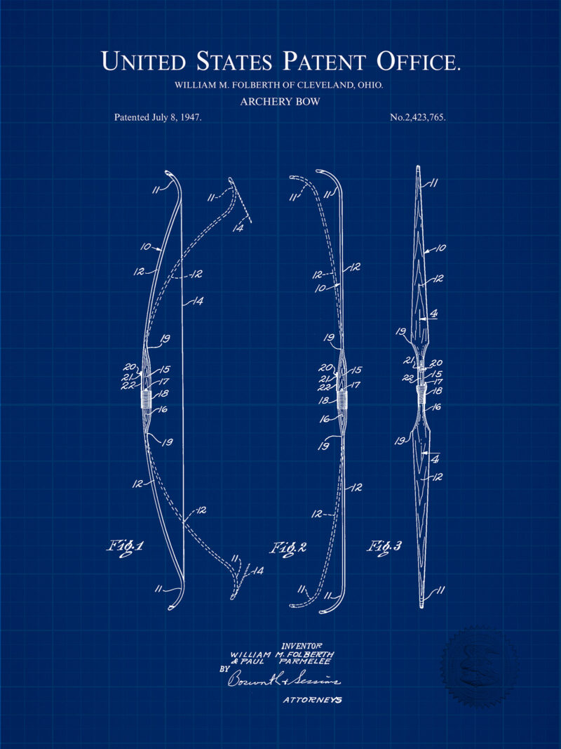 Archery Bow Print | 1947 Patent