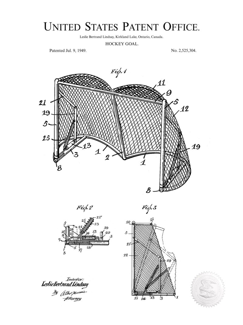 Hockey Goal | 1949 Patent