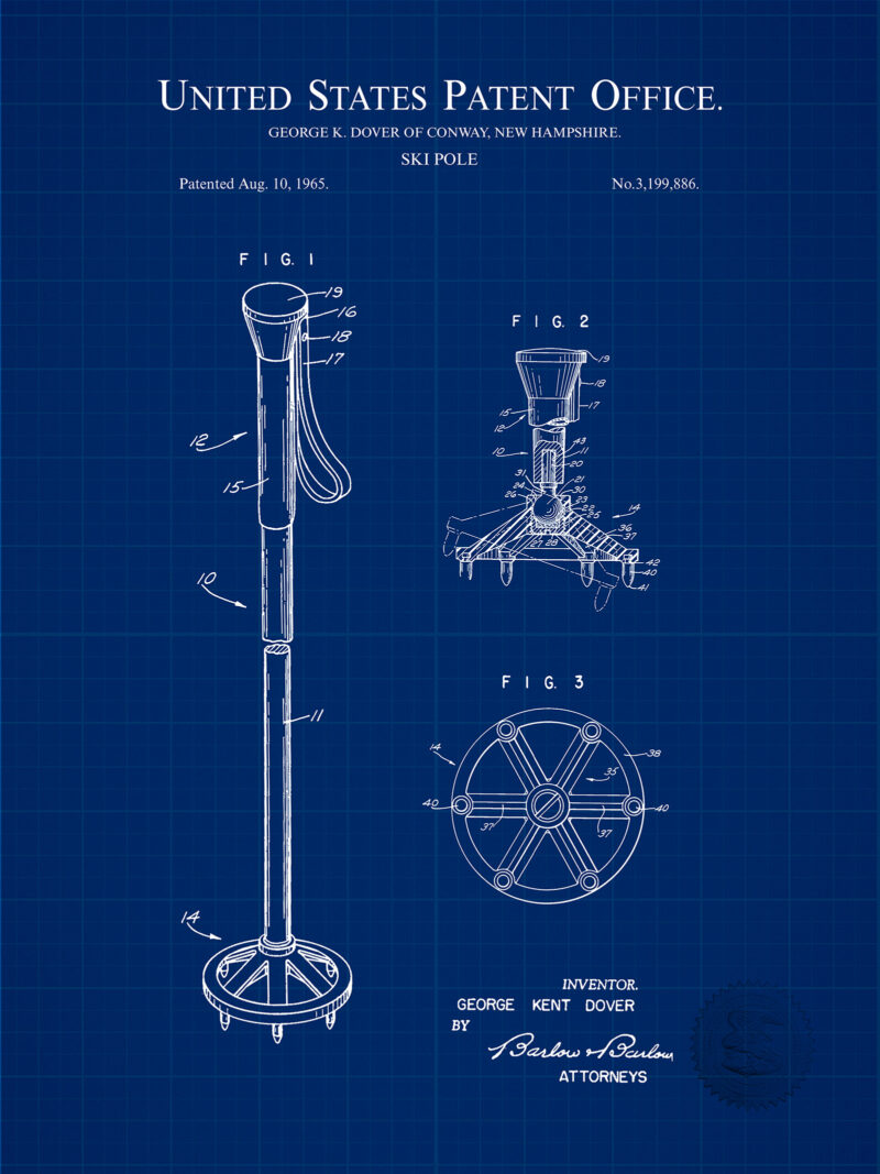 Ski Pole Print | 1965 Patent