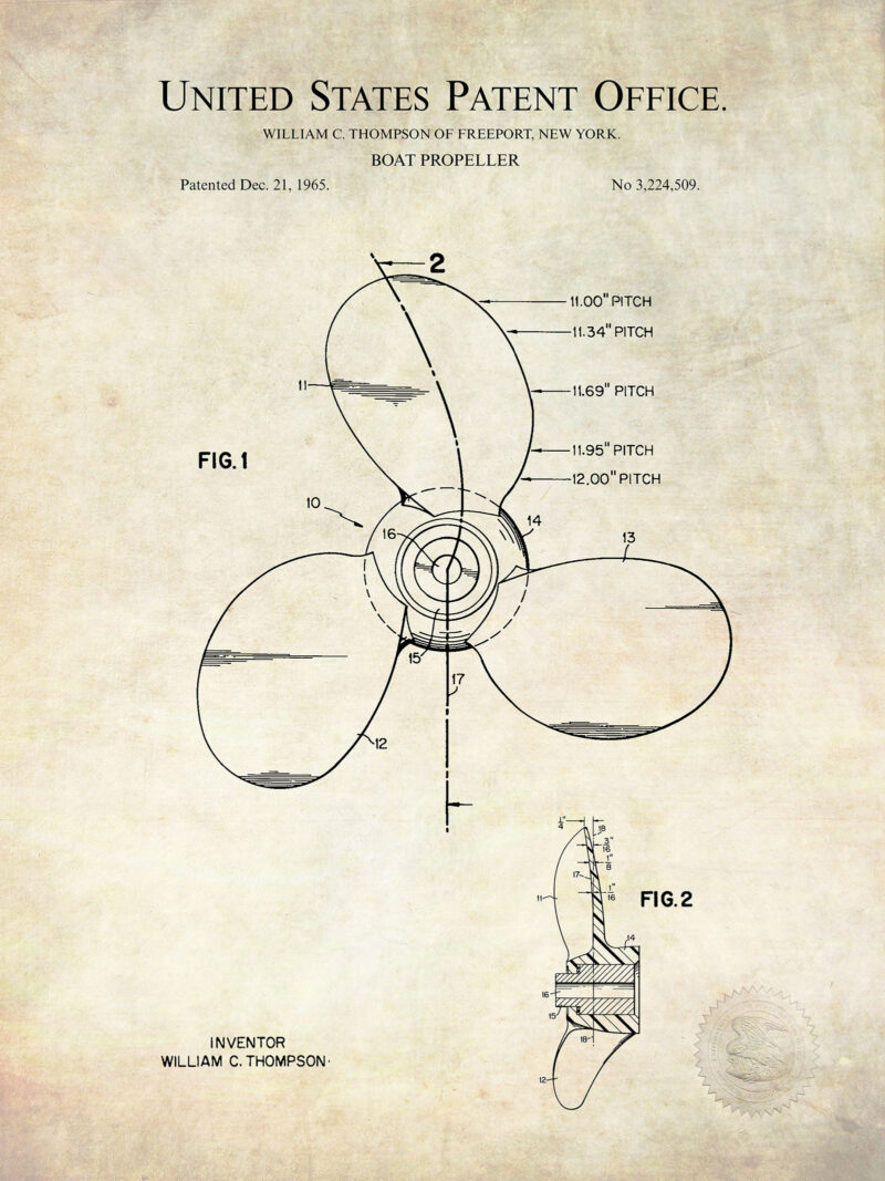 Sailboat Design Print | 1938 Patent