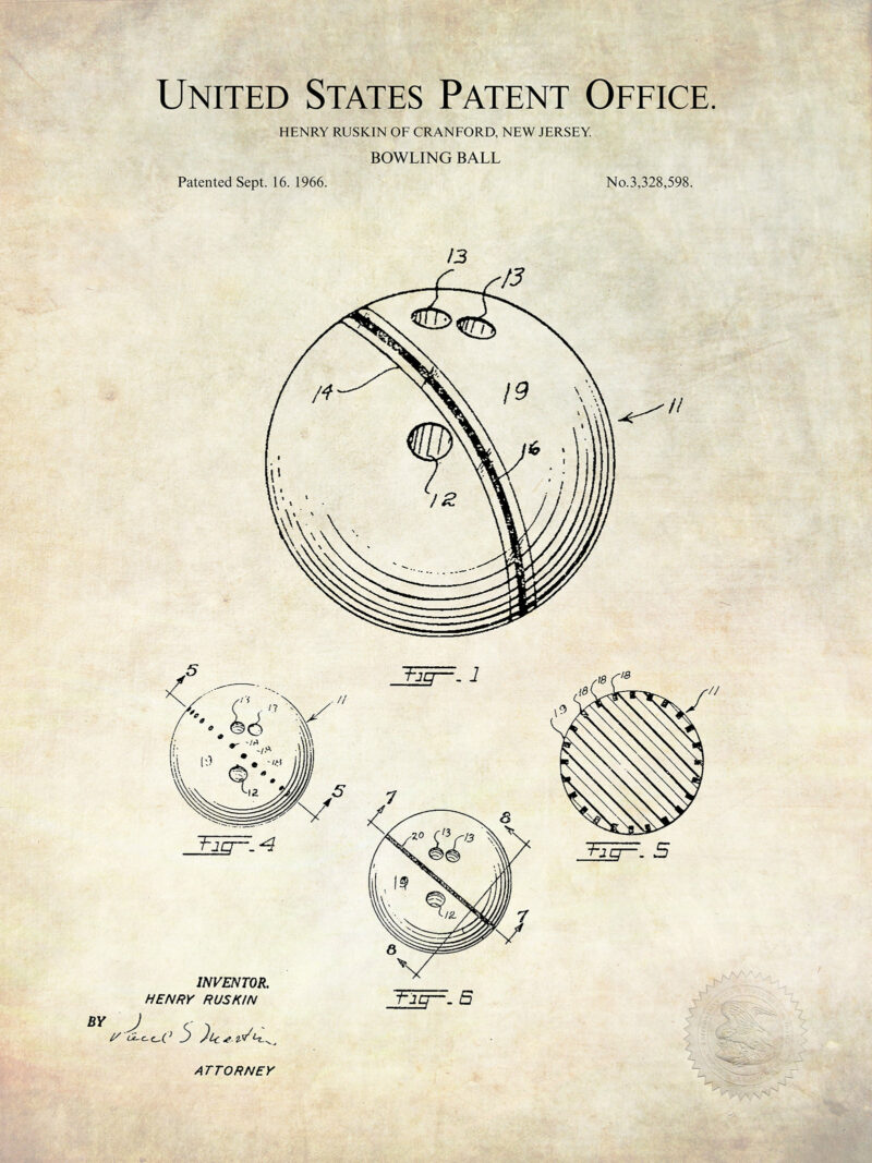 Vintage Bowling Gear Patents