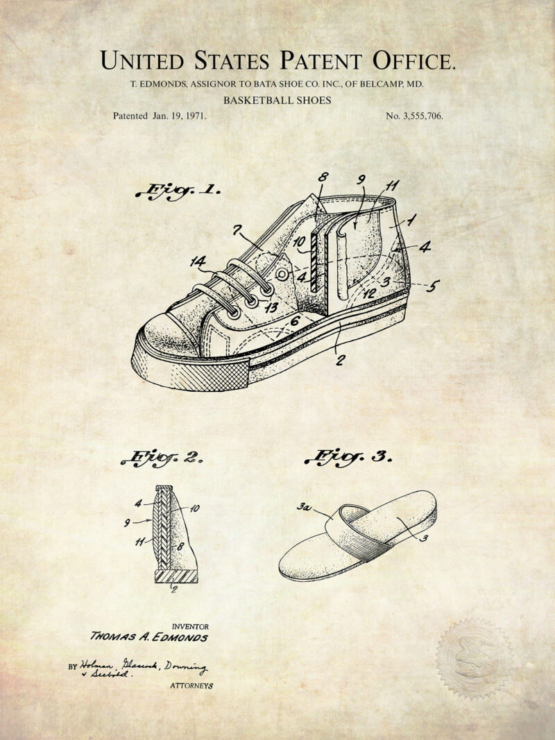 Basketball Shoe Design | 1971 Bata Patent