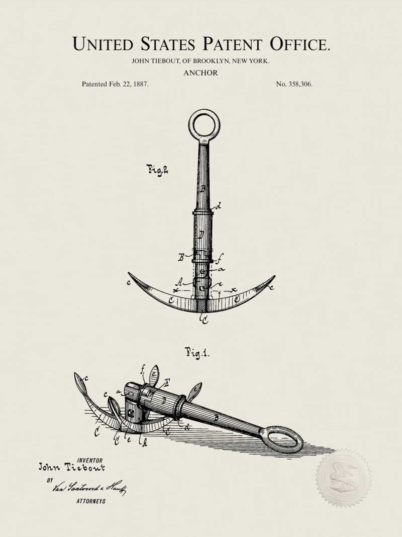 Ship's Anchor | 1887 Patent