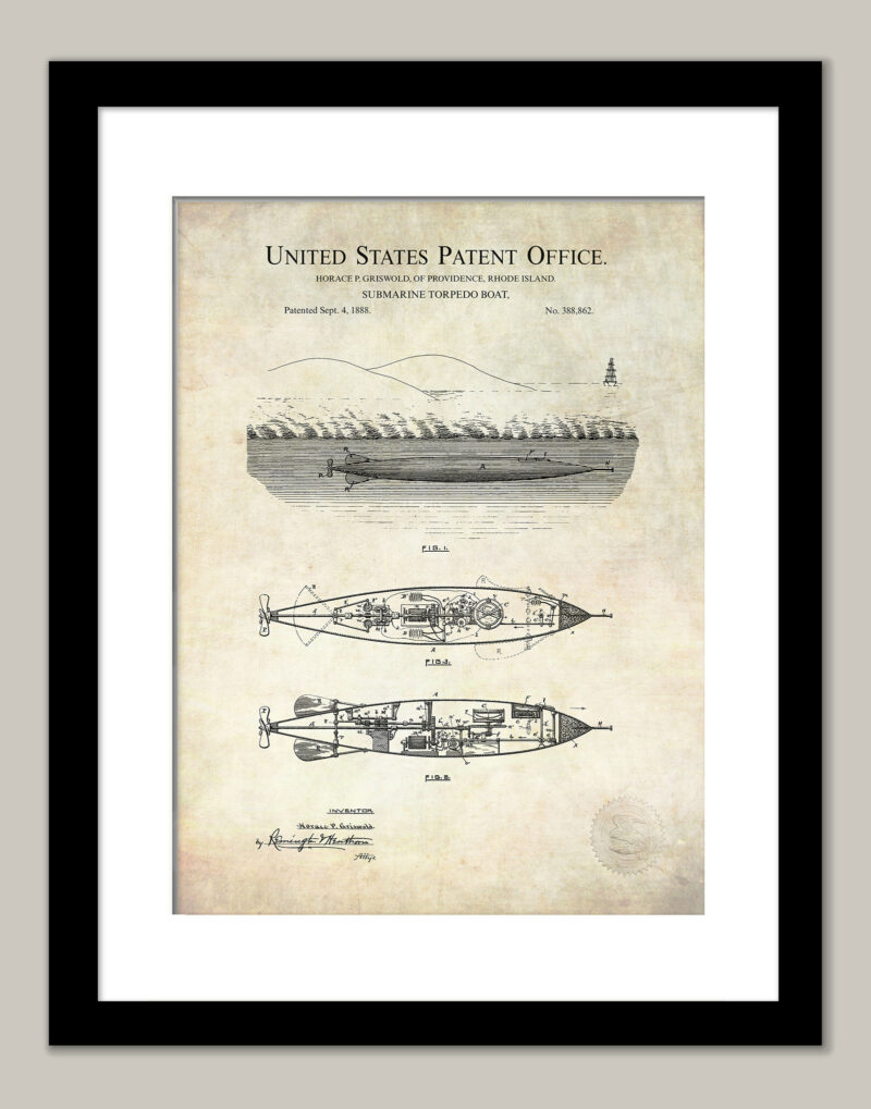 Submarine Torpedo Boat | 1888 Patent