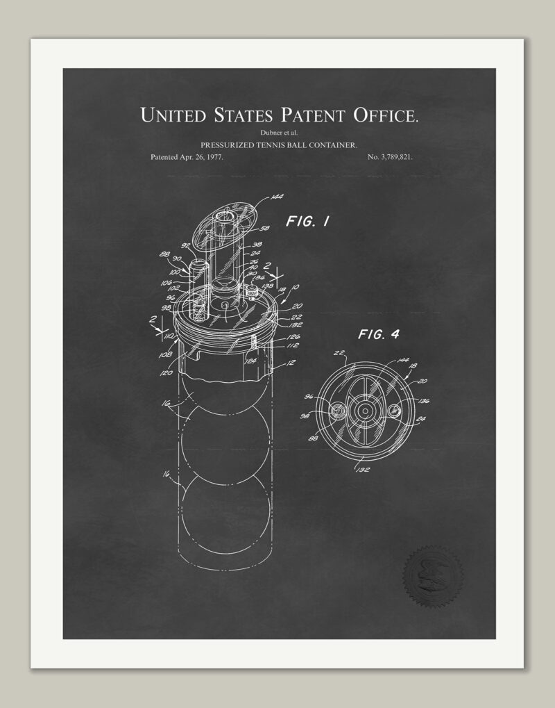 Tennis Ball Tin | 1977 Patent Print