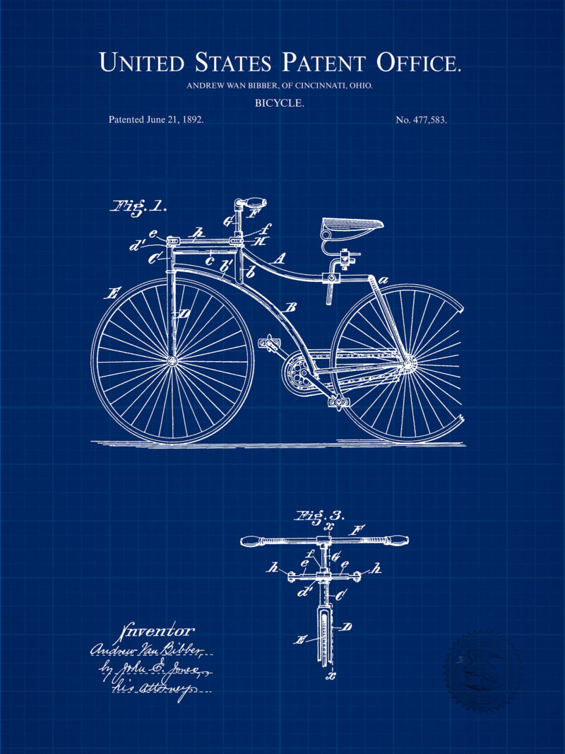 Vintage Bicycle Design | 1892 Patent