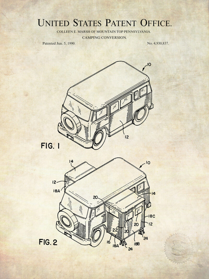 Camper Van Design | 1990 RV Patent