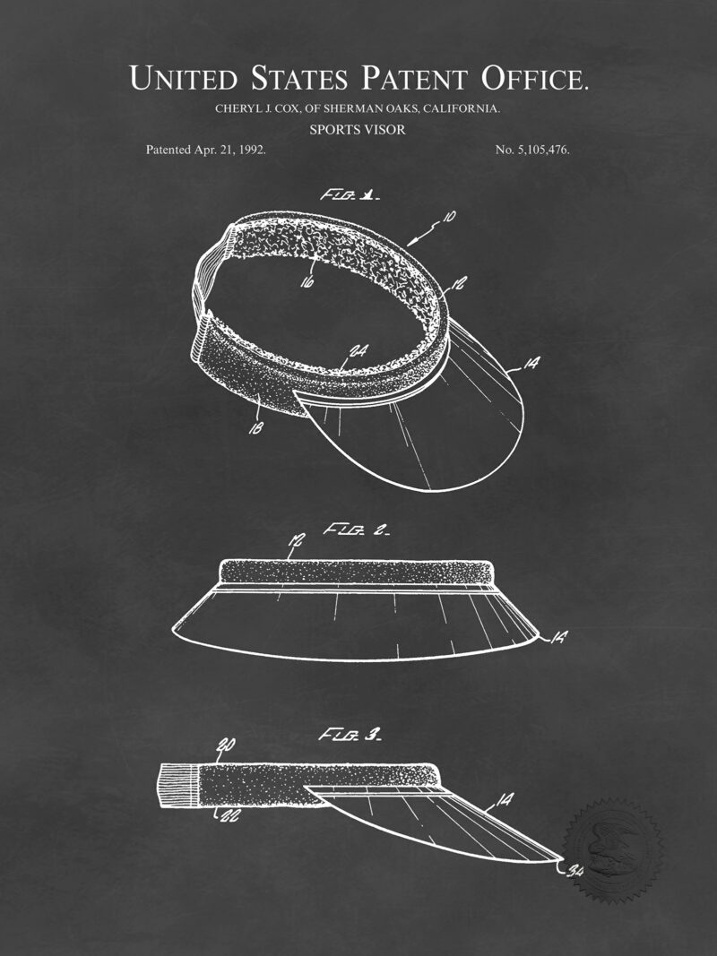 Tennis Visor | 1979 Patent Print