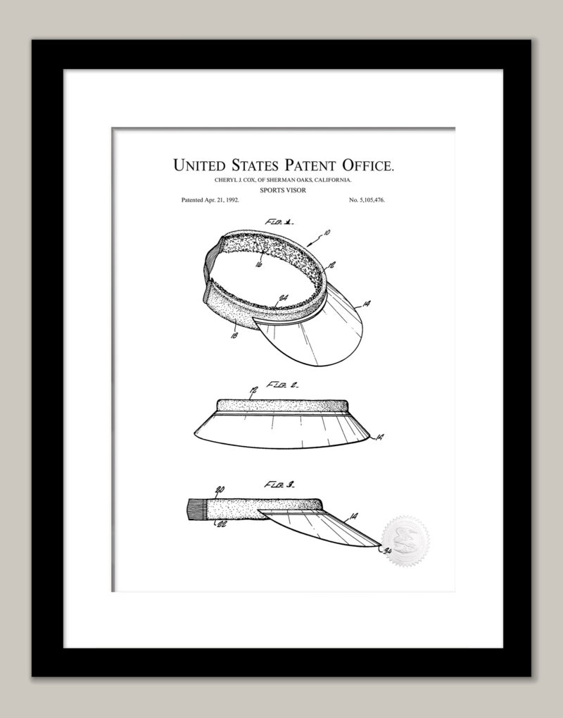 Tennis Visor | 1979 Patent Print