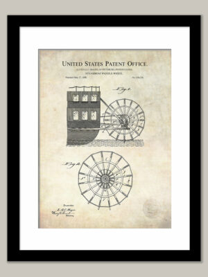 Steamboat Paddle Wheel | 1898 Patent Print