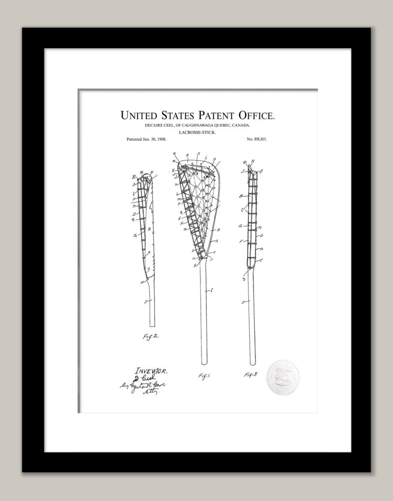Lacrosse Stick Print | 1908 Patent