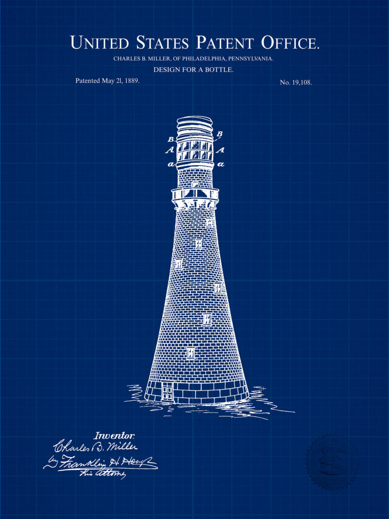 Lighthouse Design | 1889 Bottle Patent
