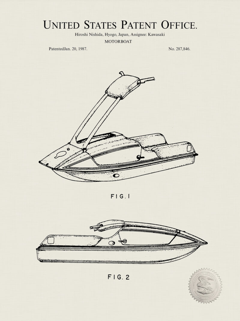 Kawasaki Jet-Ski | 1987 Patent Print