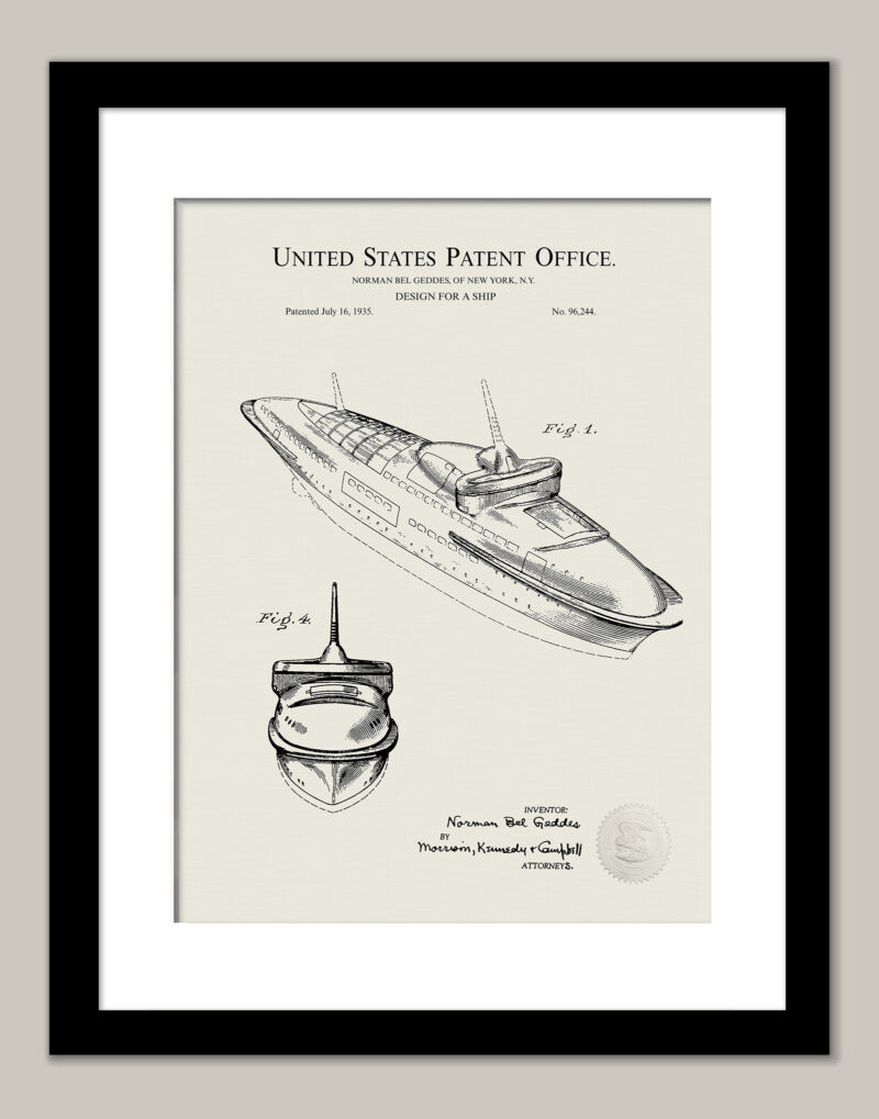 Ship Design | 1935 Norman Bel Geddes Patent
