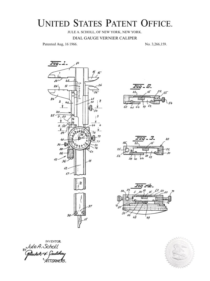 Dial Vernier Caliper | 1964 Patent