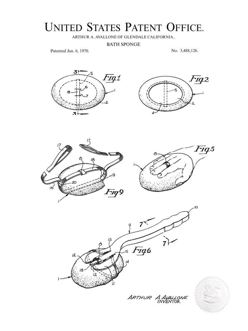 Bath Sponge | 1970 Bathing Patent
