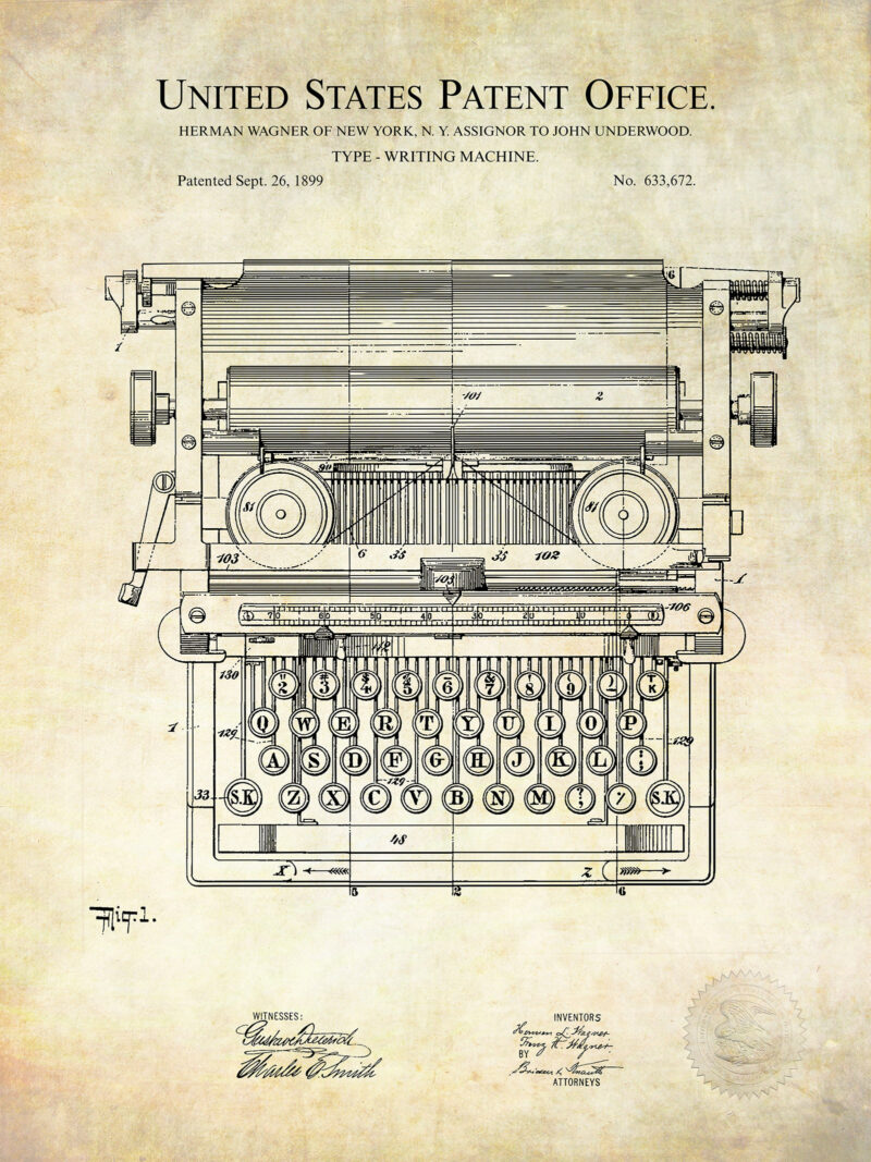 Typewriter Design | 1899 Patent
