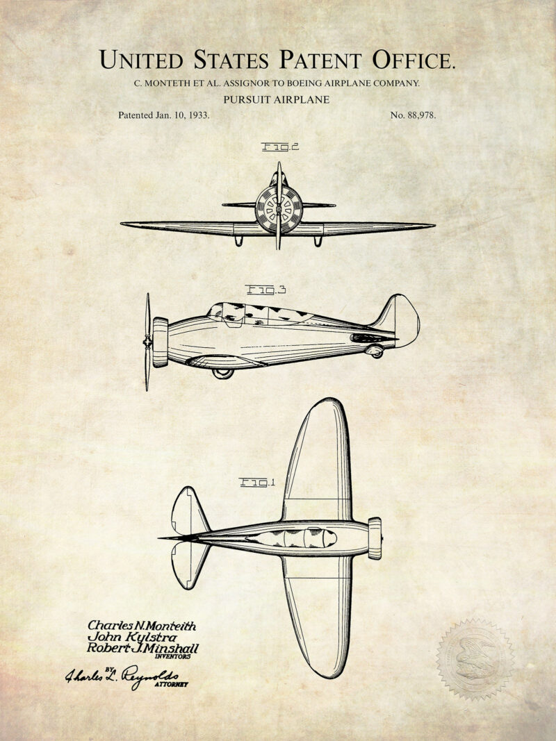 WW2 Pursuit Airplane | 1931 Patent