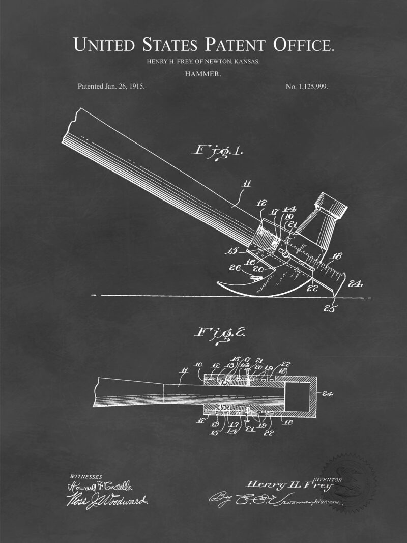 Vintage Hand Tools Patent | 4 Classic Prints