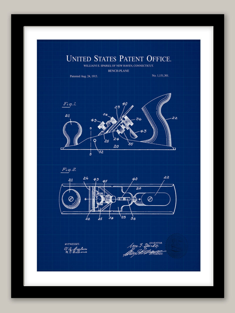 Bench Plane | 1915 Patent Print