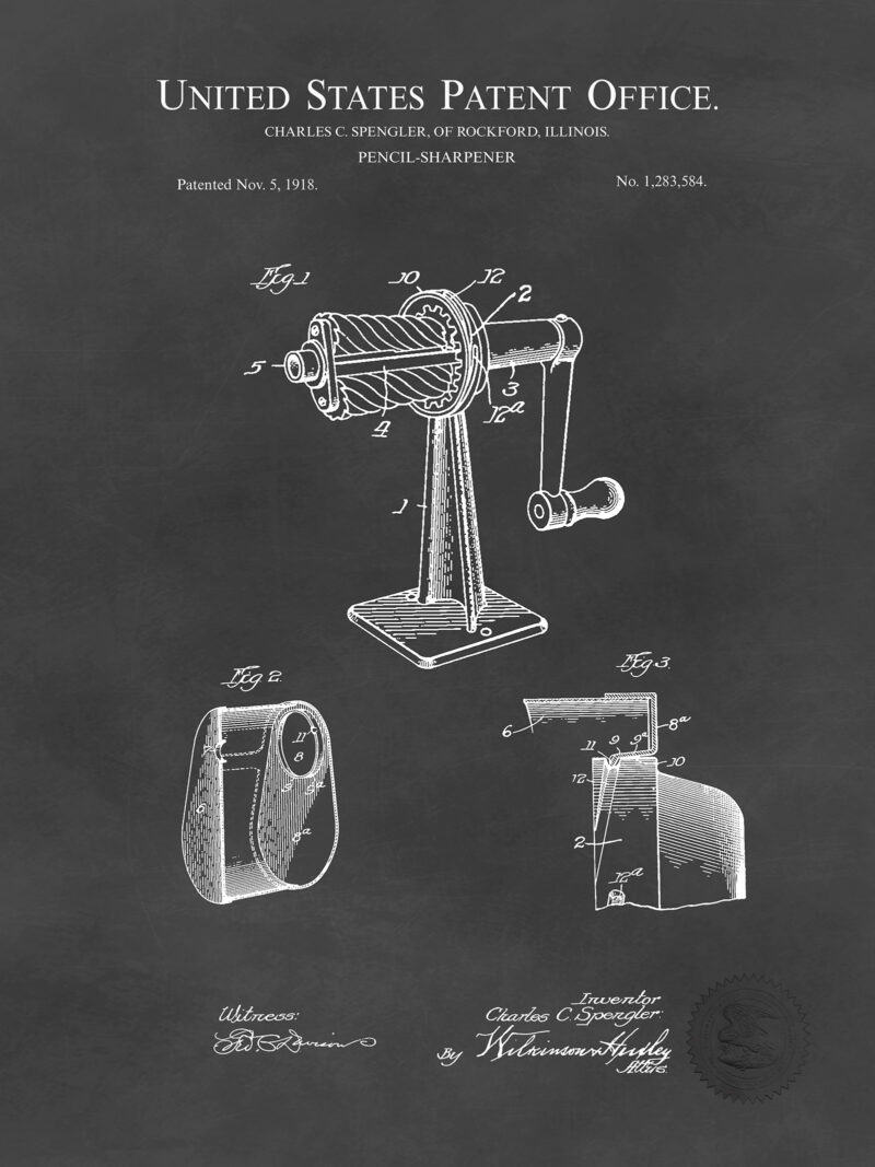Pencil Sharpener Design | 1918 Patent