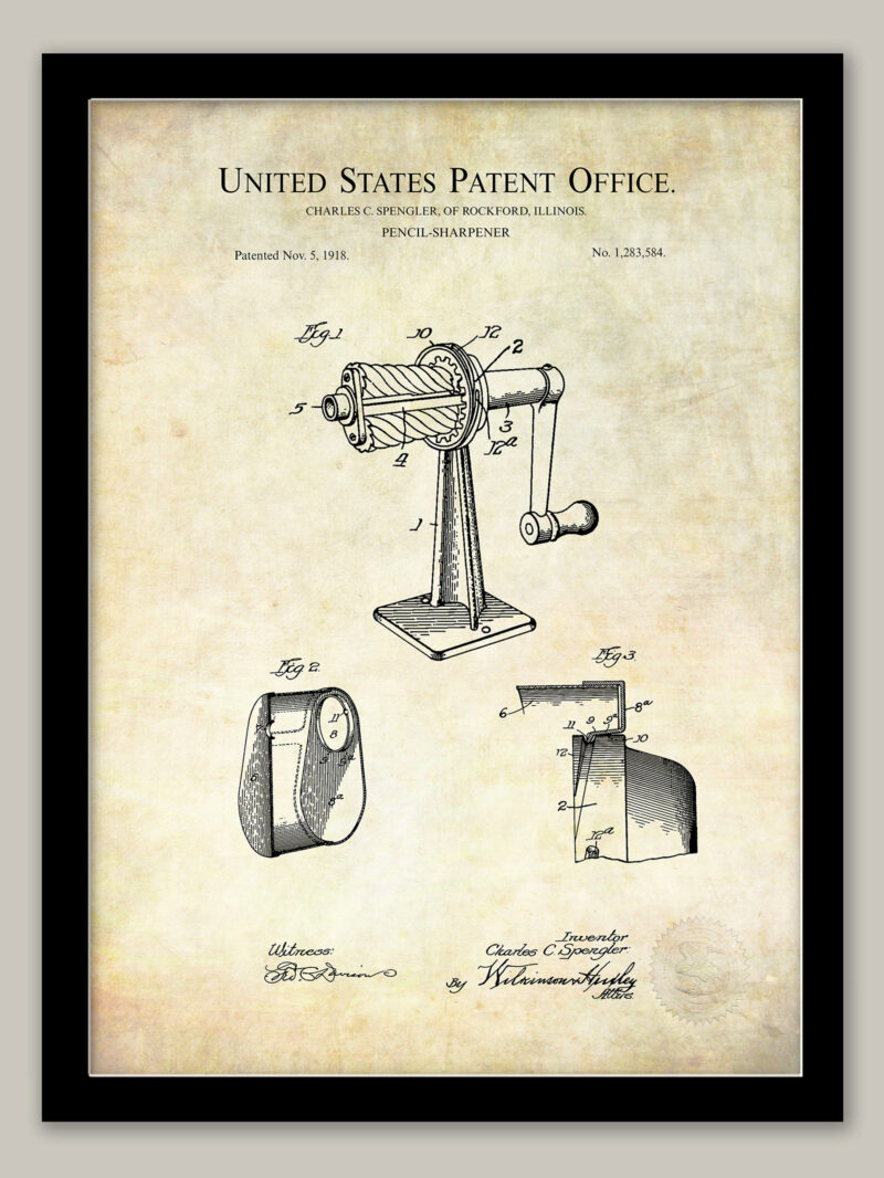 Pencil Sharpener Design | 1918 Patent