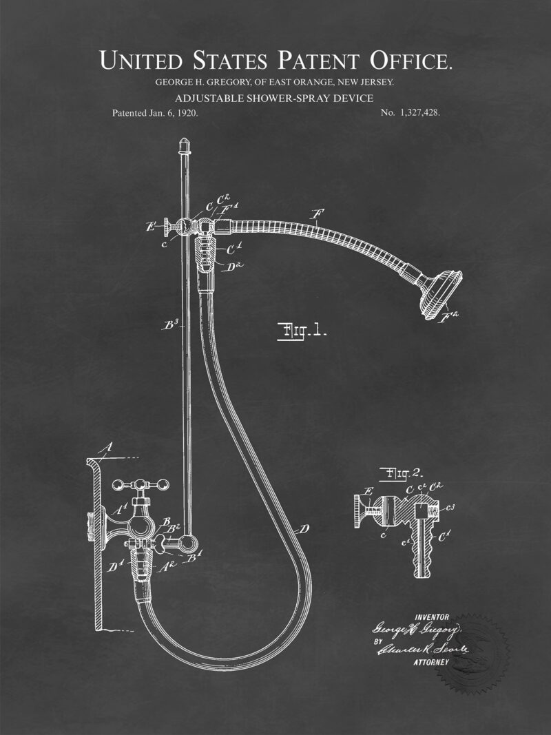 Bathroom Shower | 1920 Patent