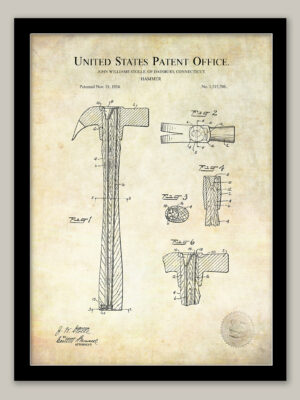 Hammer Design | 1924  Patent Print | Workshop Art