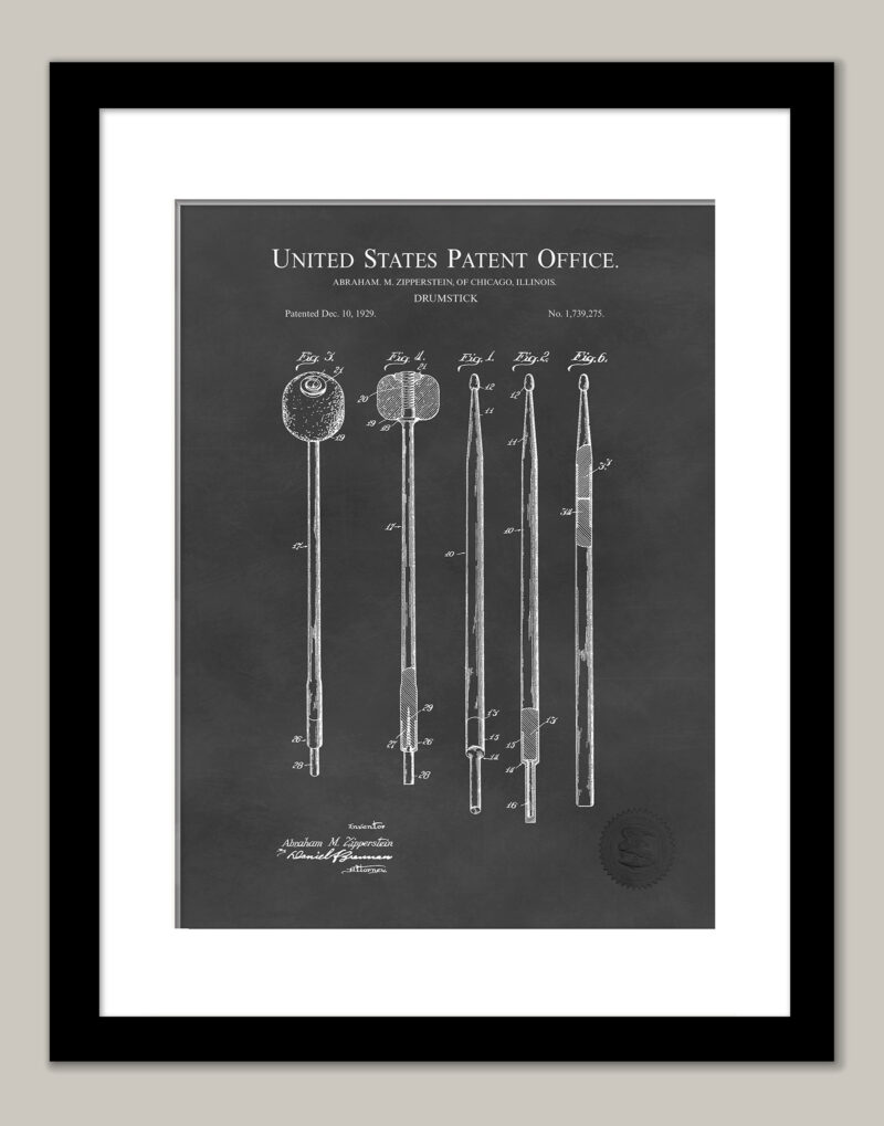 Drum Stick Design | 1929 Patent Print