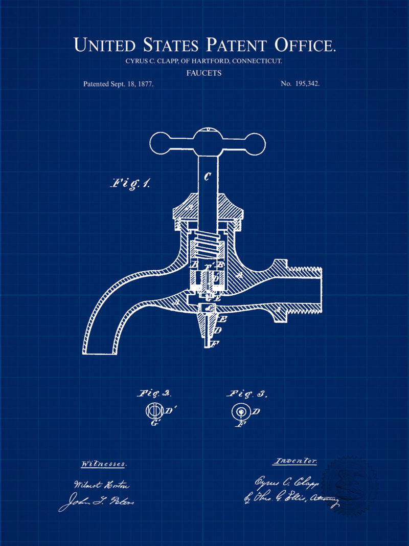 Bathroom Faucet | 1877 Patent