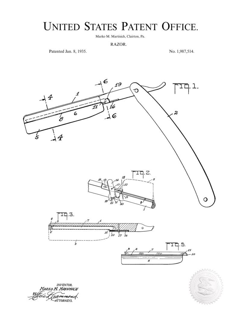 Razor Invention | 1935 Patent