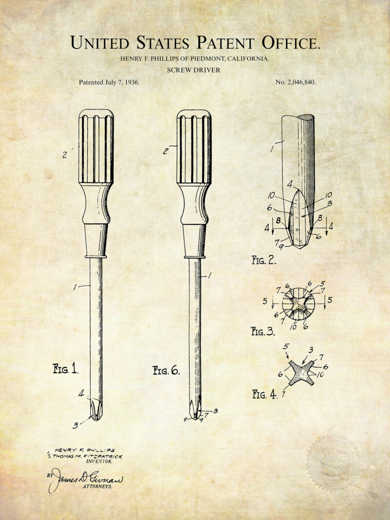 Phillips Screw Driver | 1936 Patent