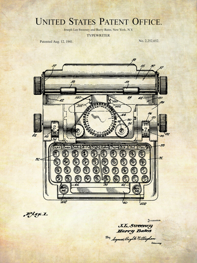 Typewriter Design | 1941 Patent