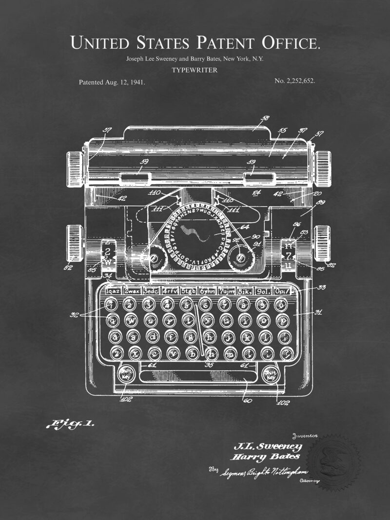 Typewriter Design | 1941 Patent
